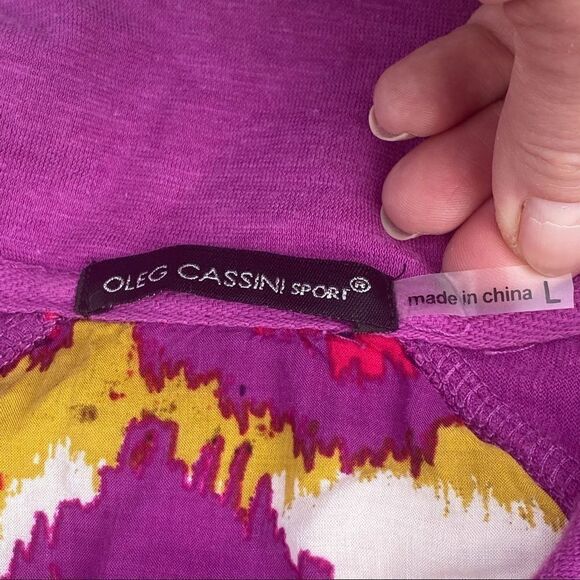 Oleg Cassini Sport Fuchsia Front Zipper Jacket Size Large - Picture 4 of 9